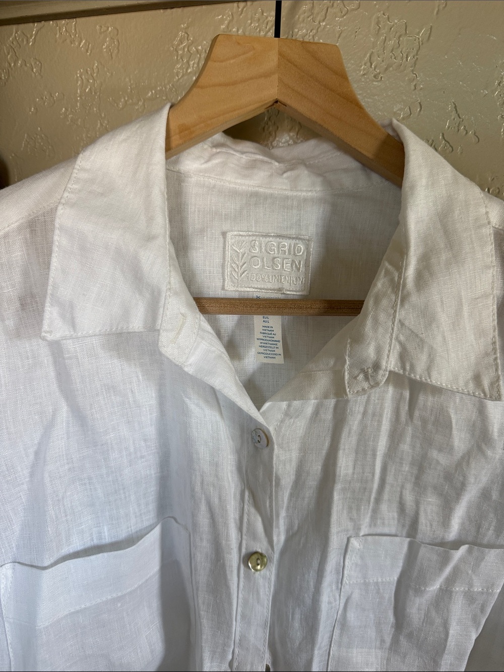 Sigrid Olsen NWT Blouse Linen Top L - Picture 3 of 3